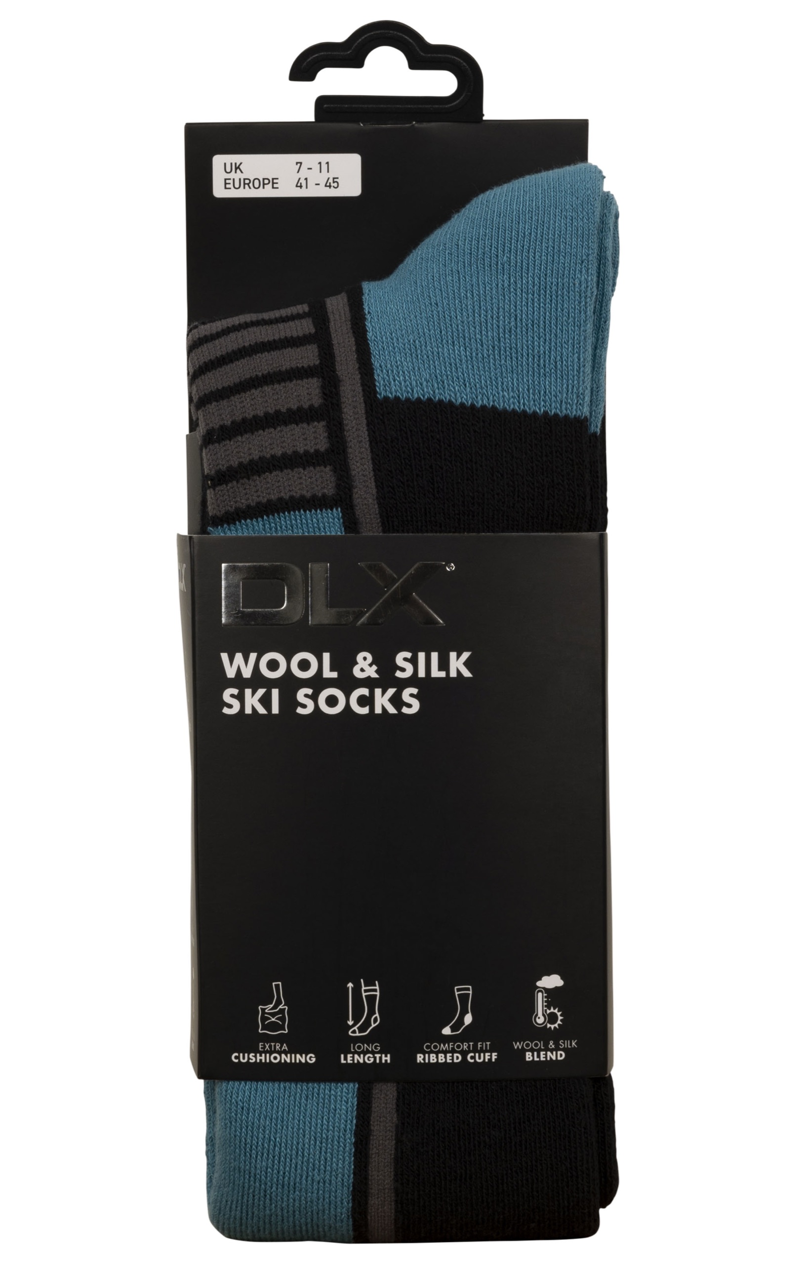 Skistrømpe Icy, Black-storm Blue
