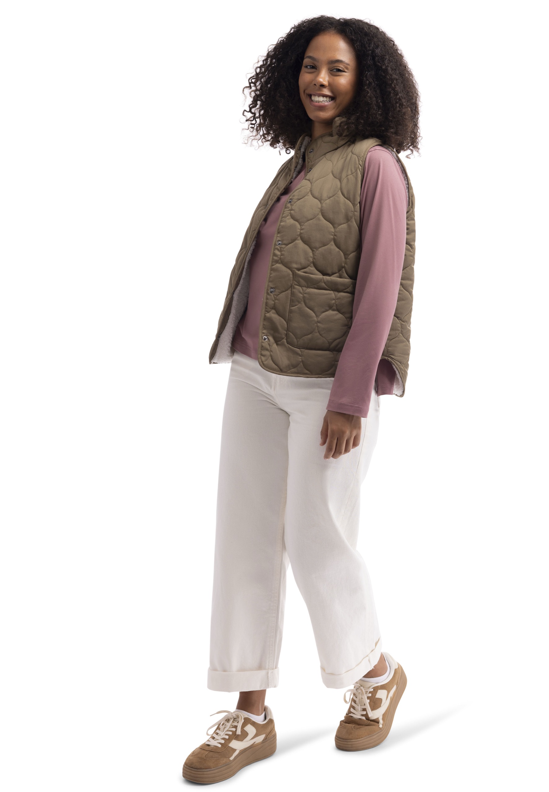 Vest Edwina, dame, Light Khaki
