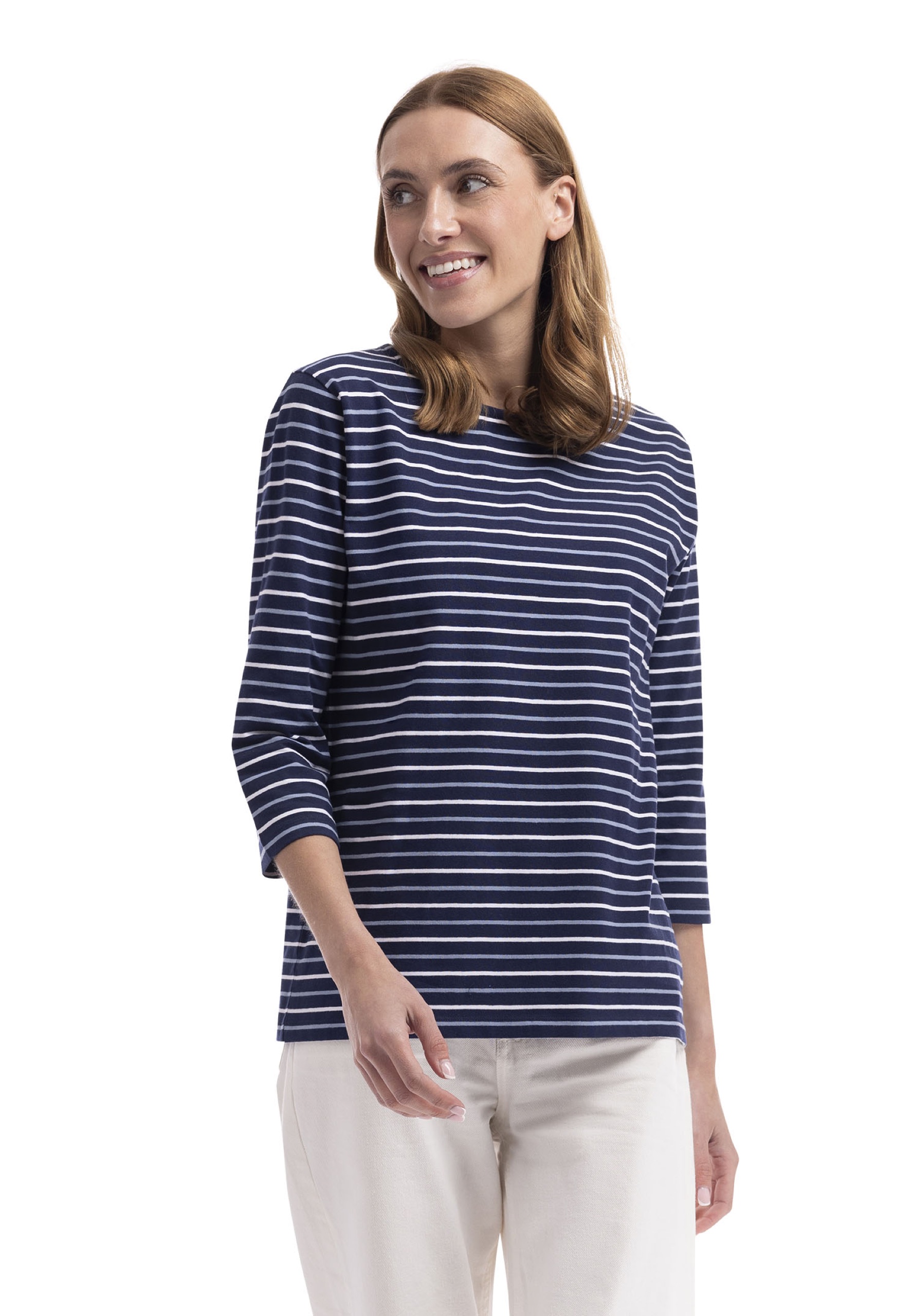 T-shirt Farren, dame, White Multi Stripe