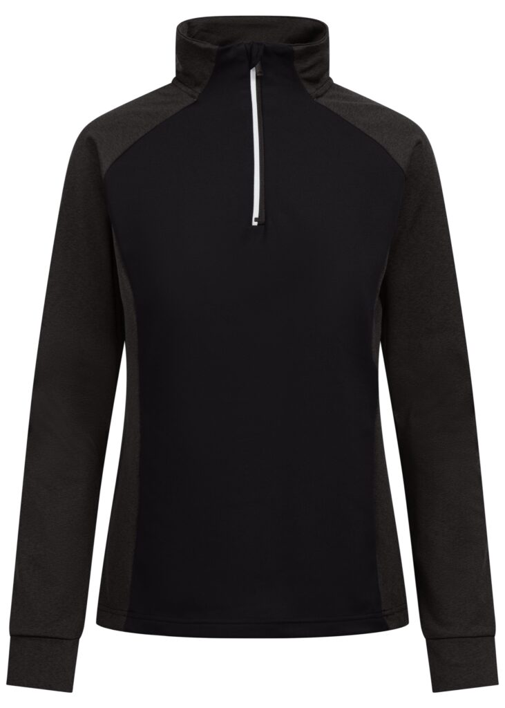 Langærmet overdel Vivian, dame, Black Marl