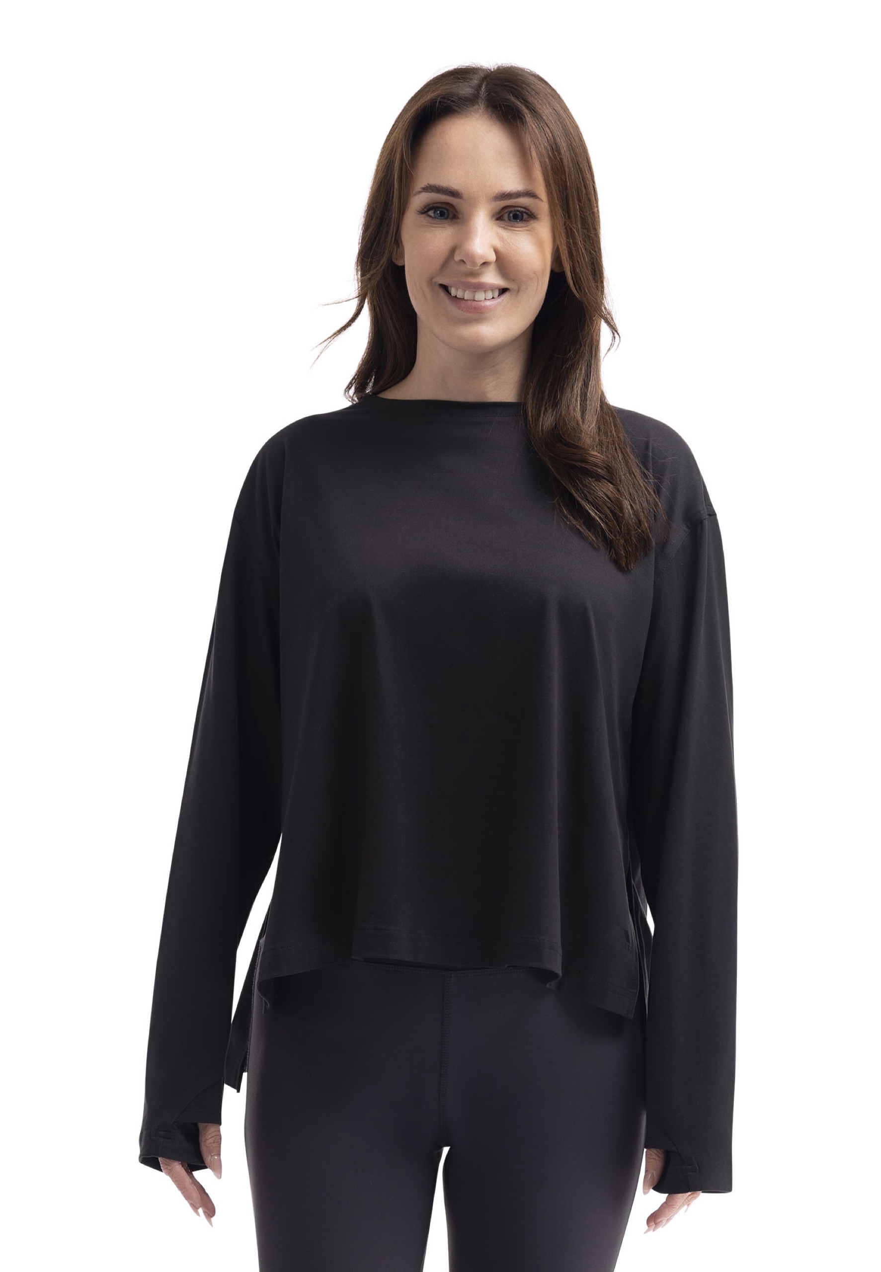 Langærmet overdel Esmeralda, dame, Black
