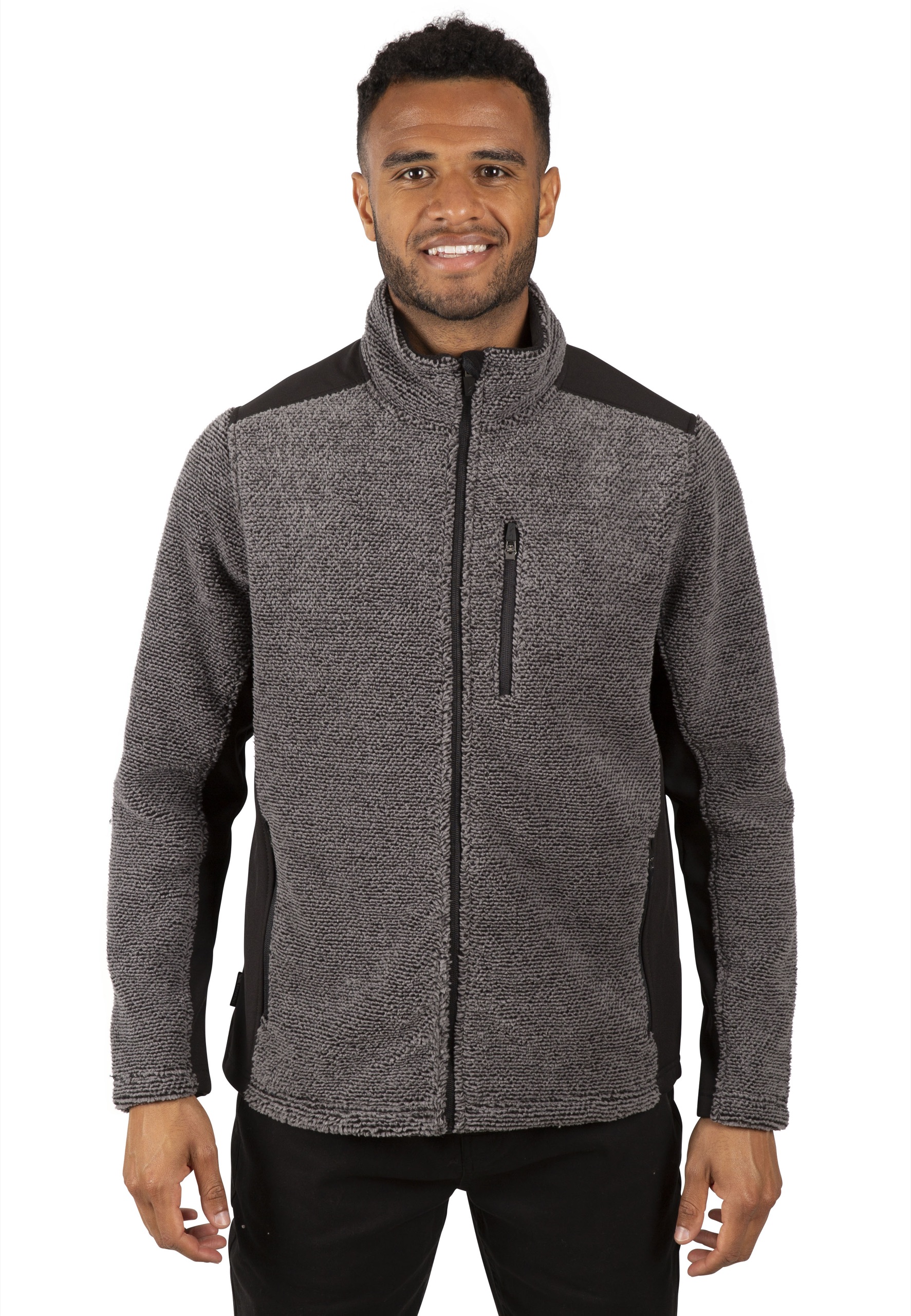 Fleecetrøje Faratino, herre, Dark Grey Stripe