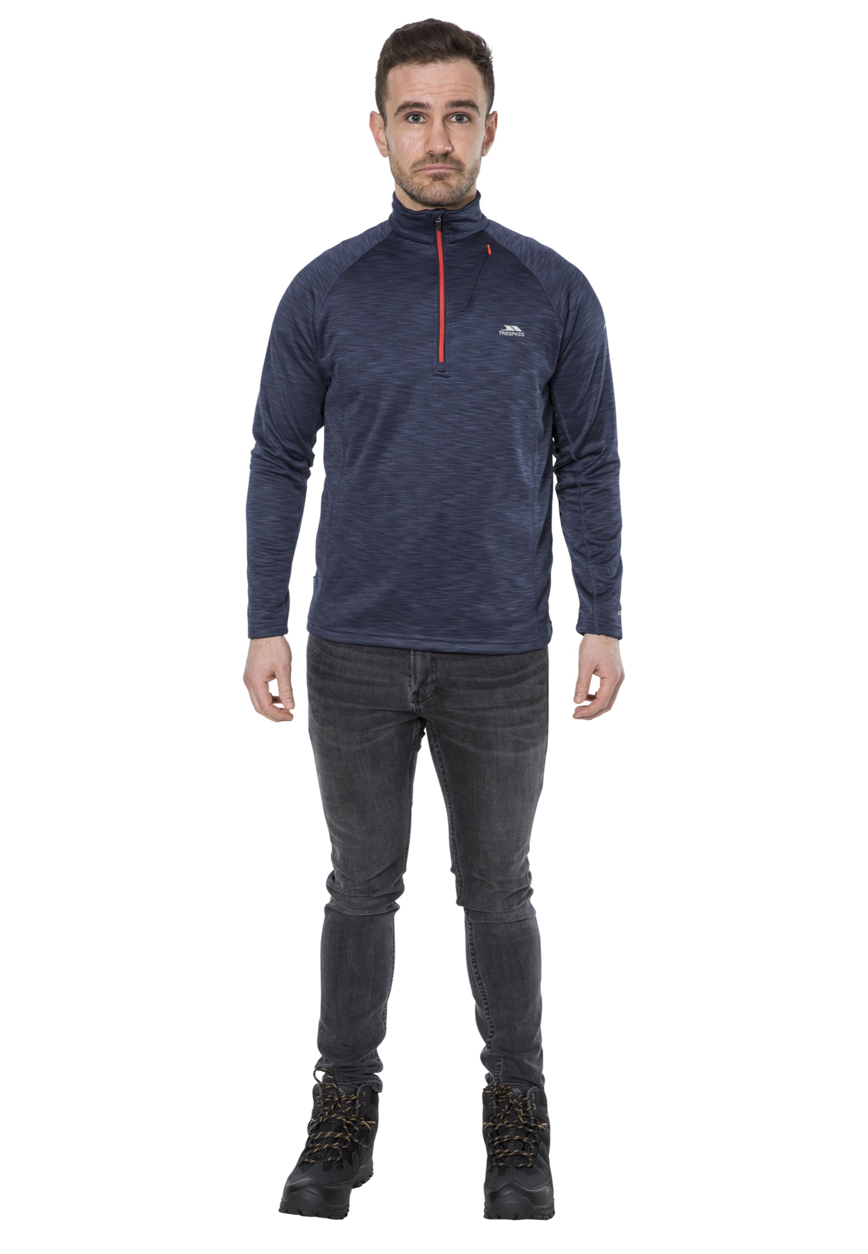 Fleecetrøje Collins, herre, Navy Marl