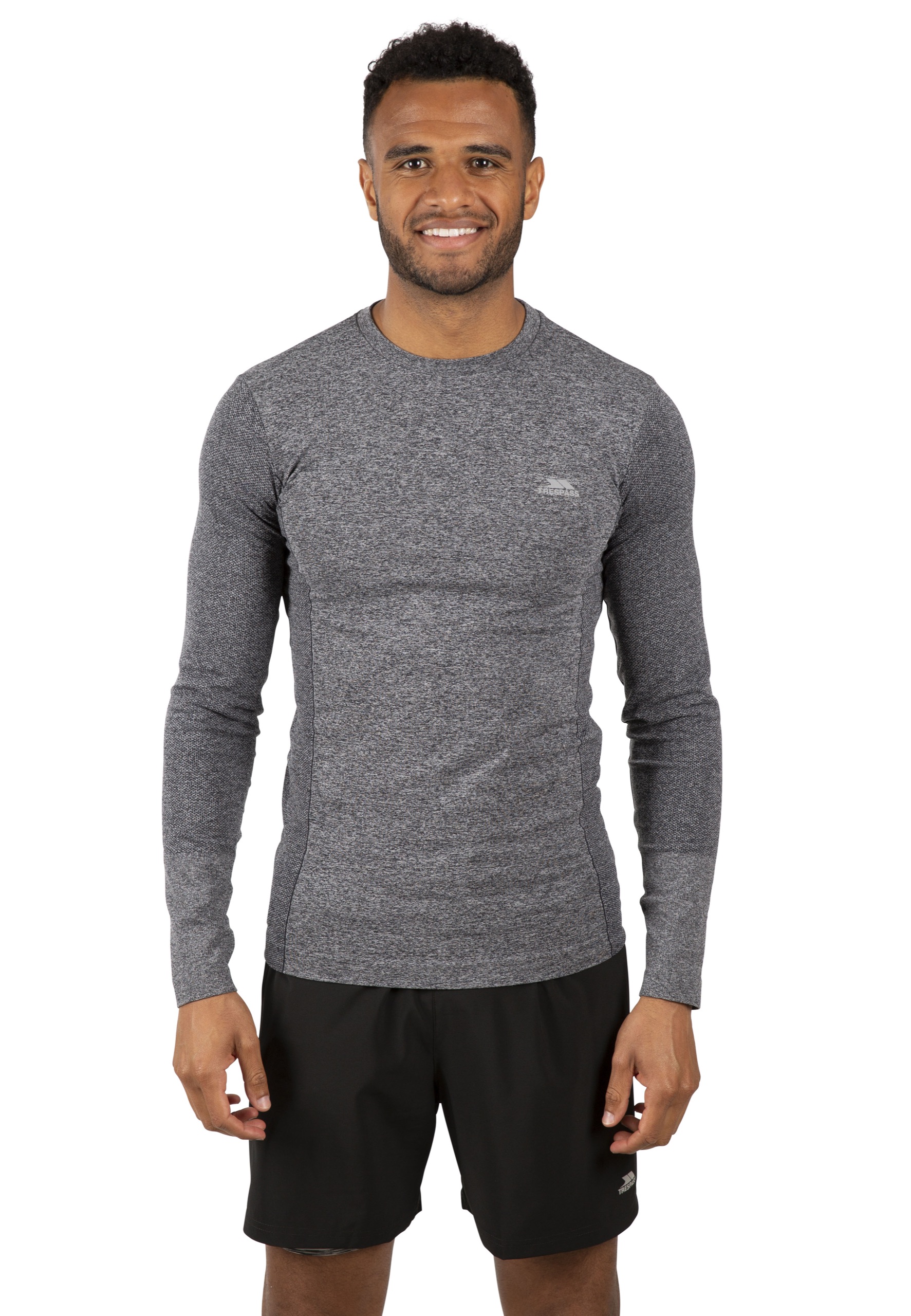 Langærmet overdel Timo, herre, Black Marl