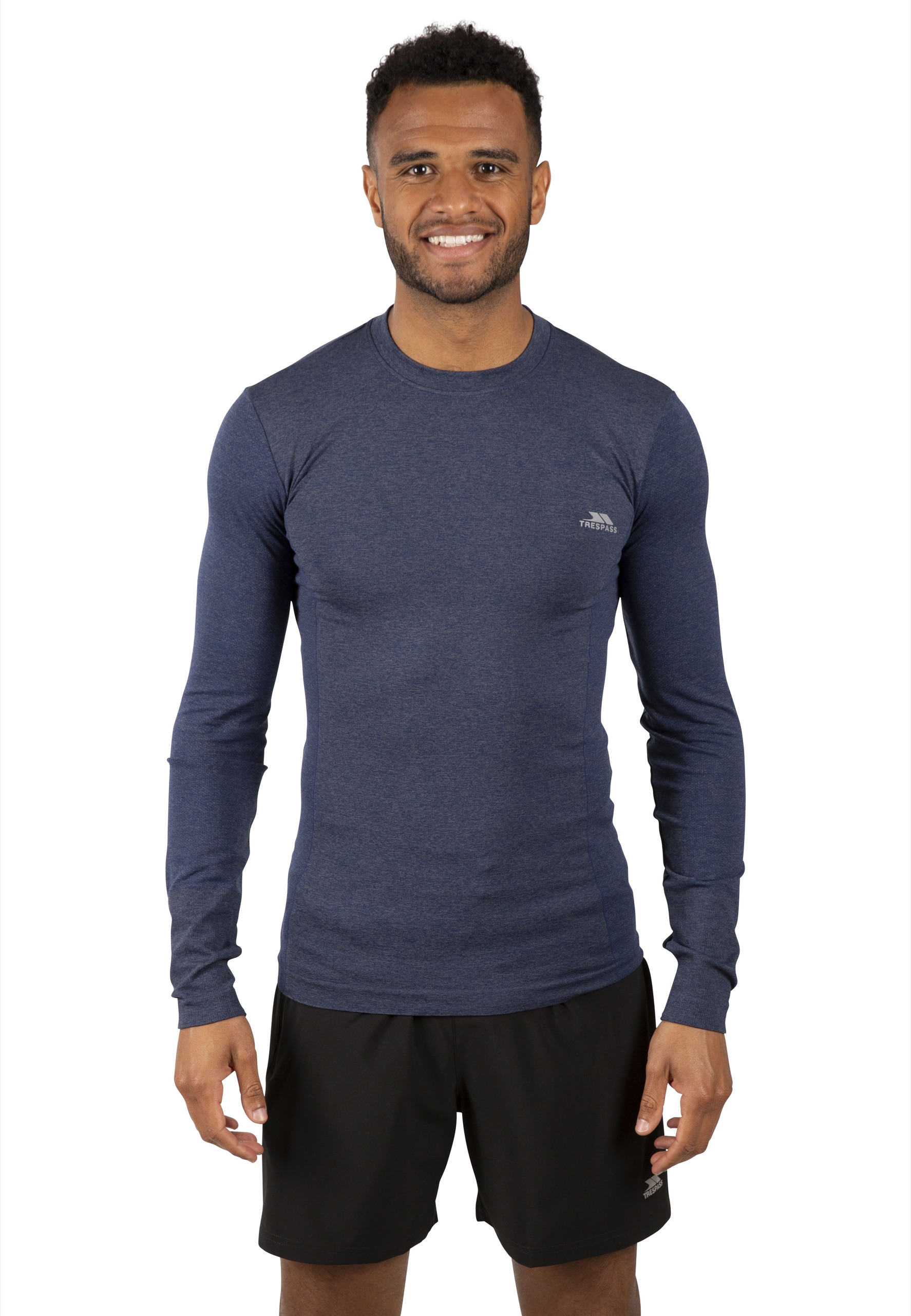 Langærmet overdel Timo, herre, Navy Marl