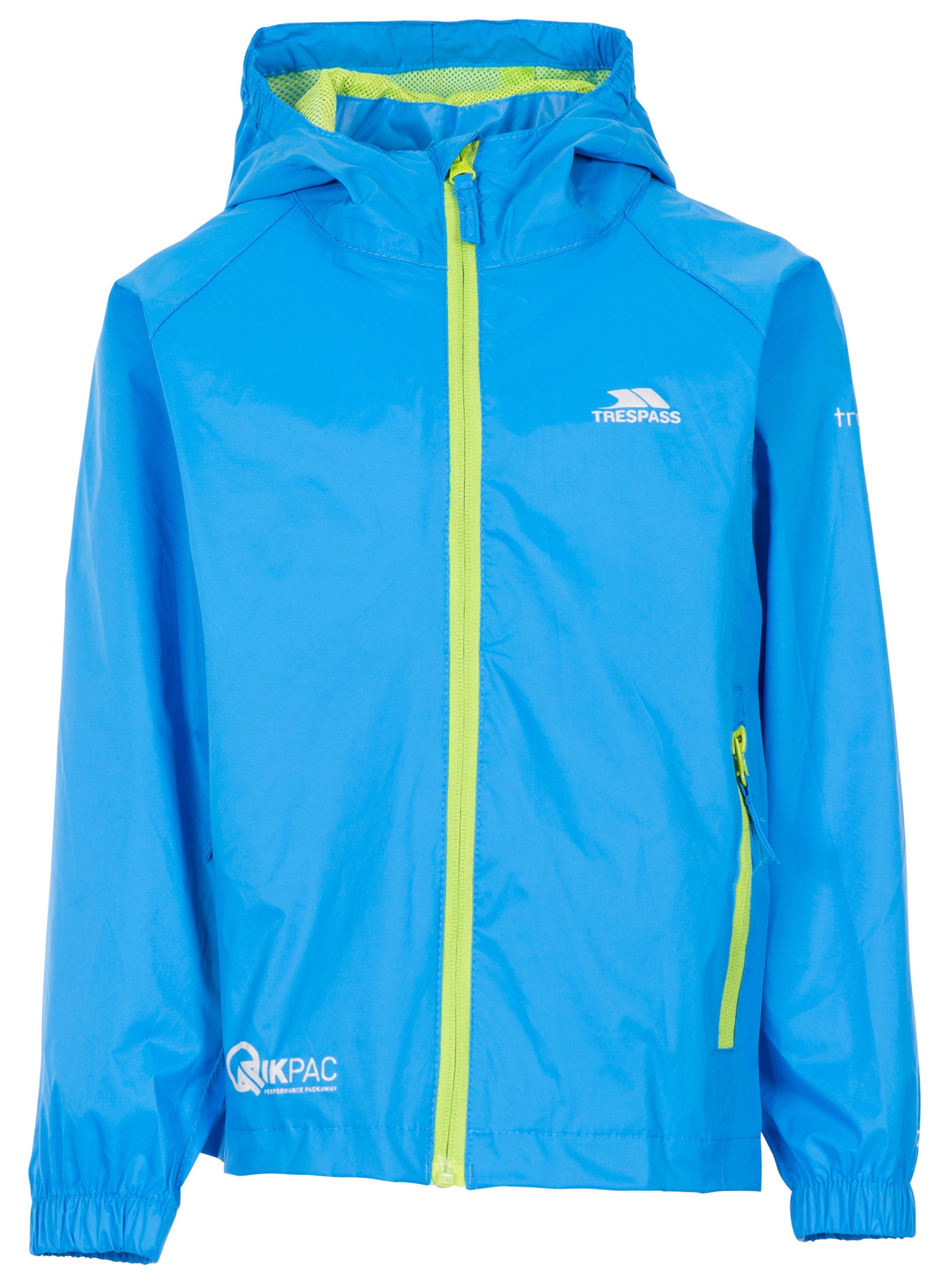 Regnjakke Qikpac Jacket, børne, Cobalt