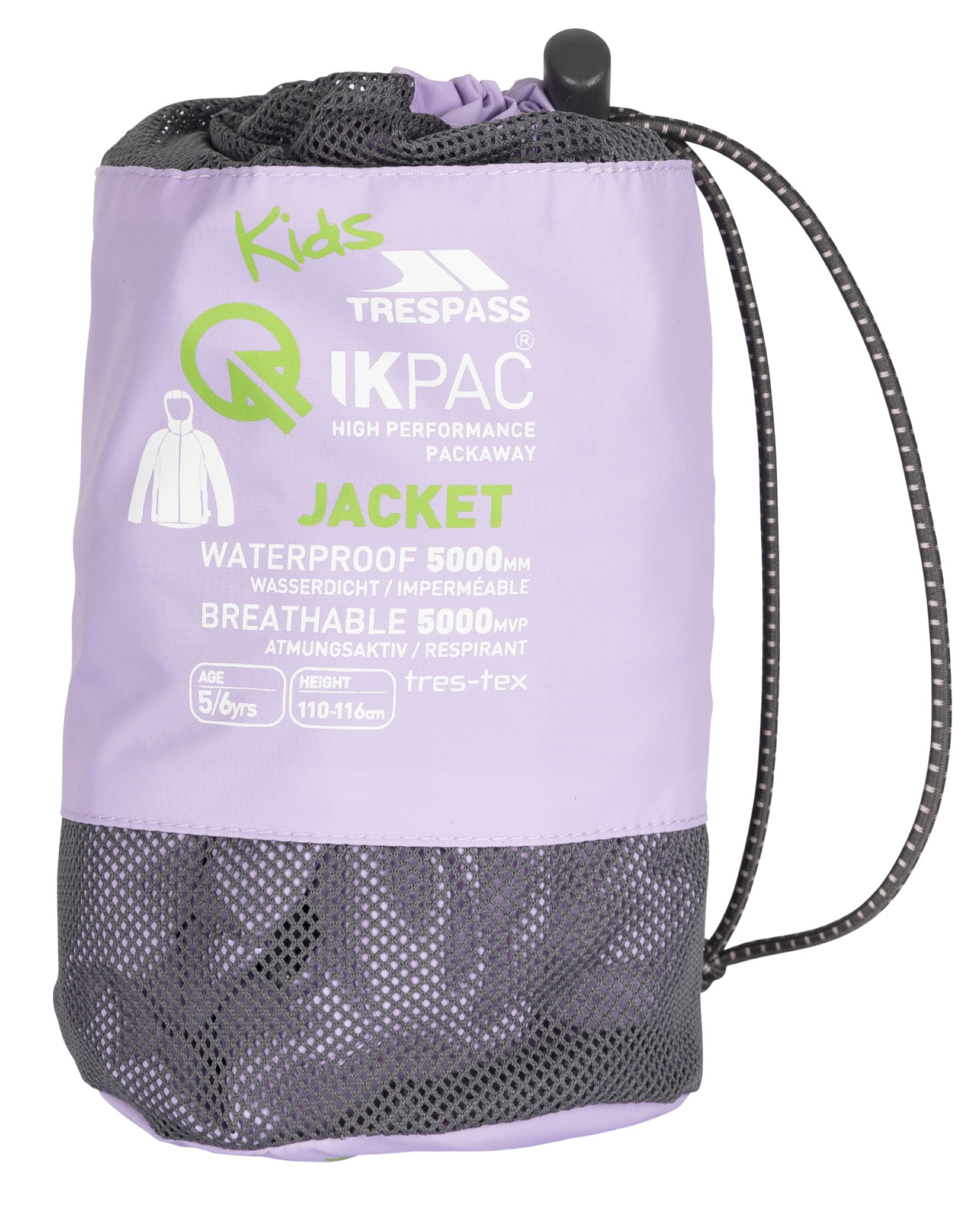 Regnjakke Qikpac Jacket, børne, Gelsomino