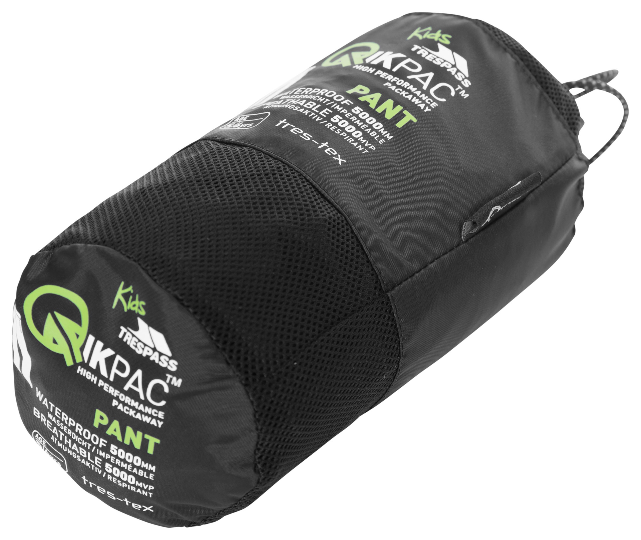 Regnbukser Qikpac Pant, børne, Black