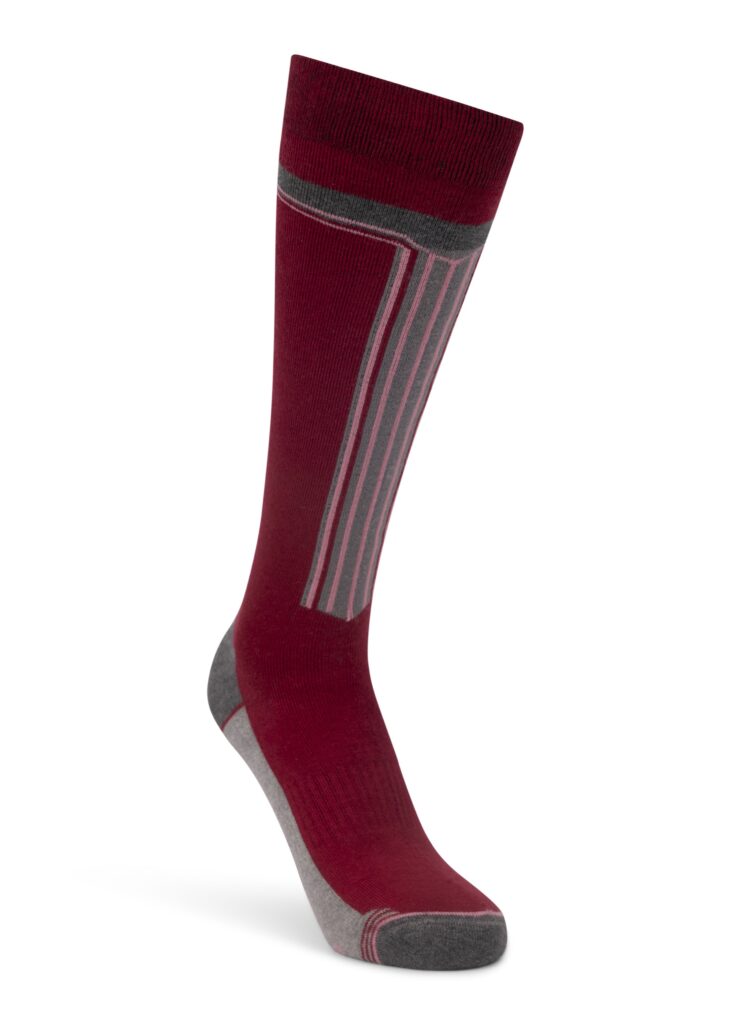 Skistrømpe Winski, Dark Cherry / Grey