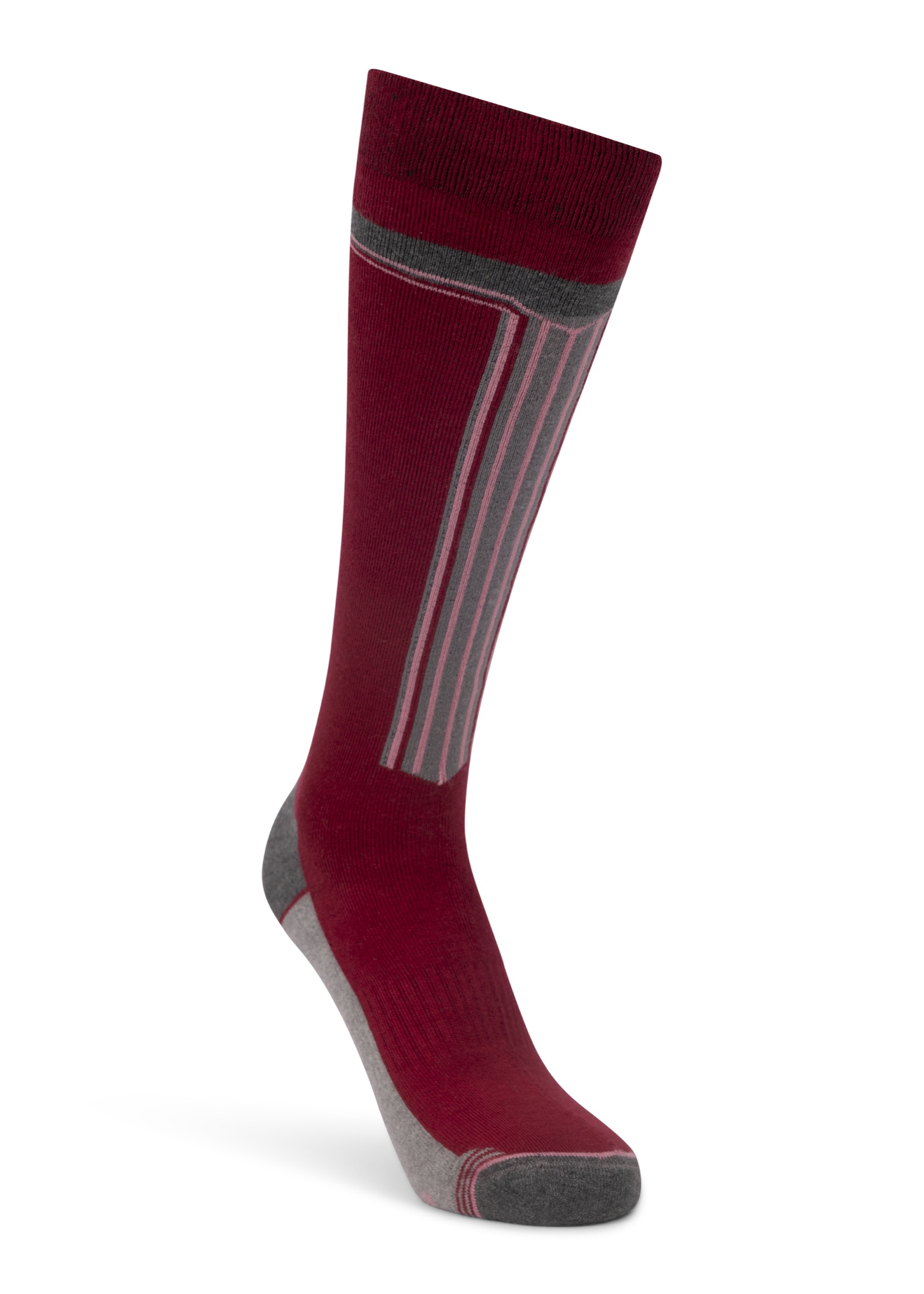 Skistrømpe Winski, Dark Cherry / Grey