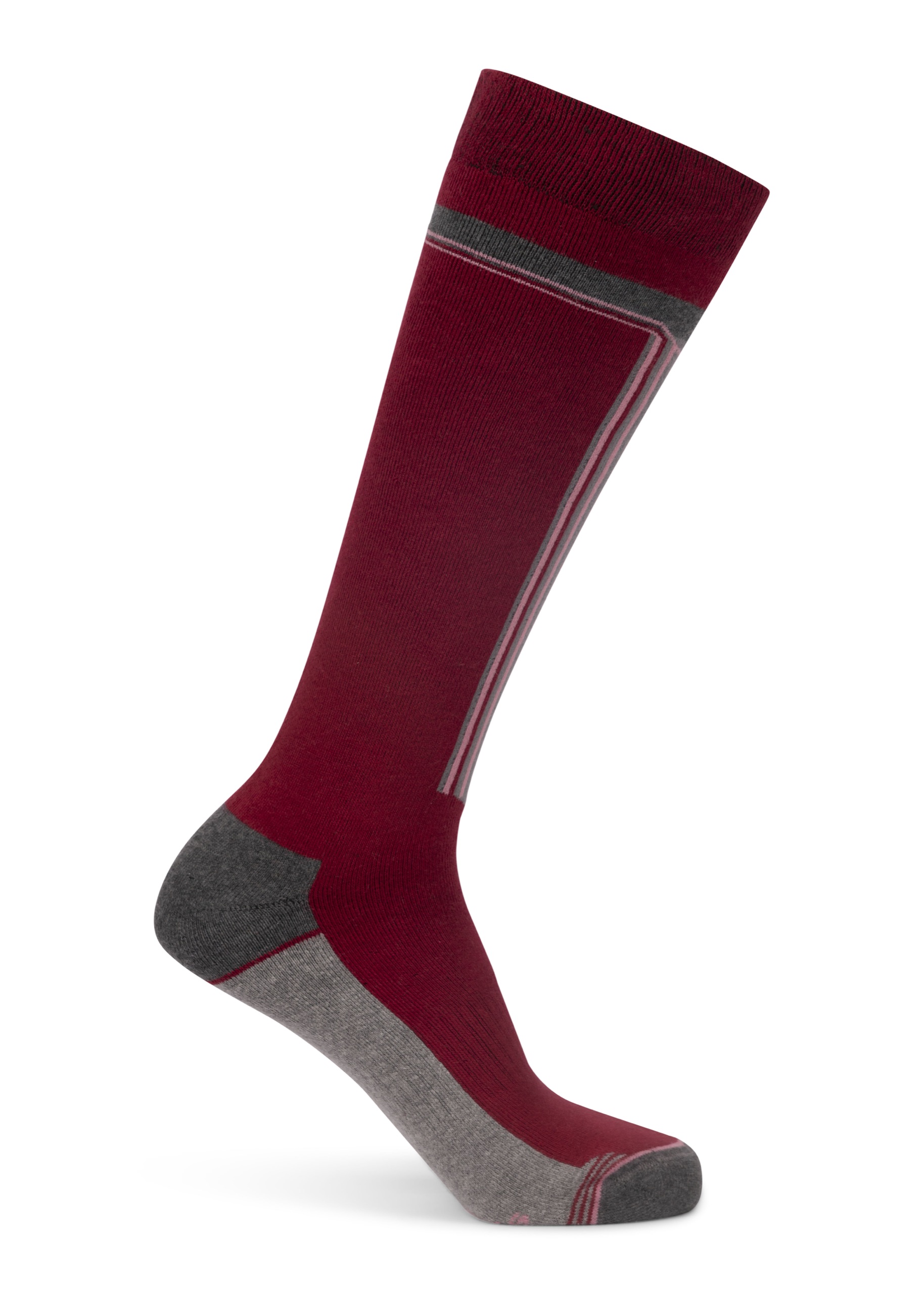 Skistrømpe Winski, Dark Cherry / Grey