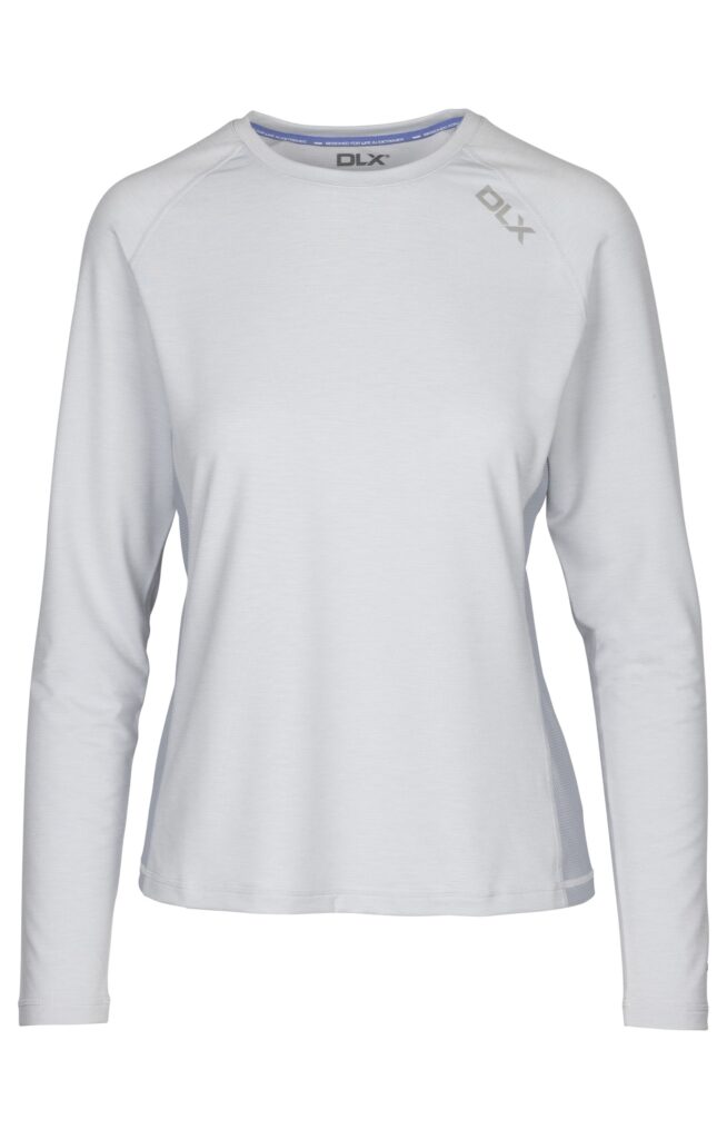 Langærmet overdel Katherine, dame, Pale Grey Marl